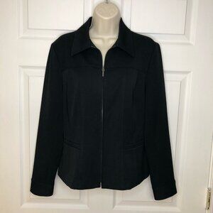 Talbots Black Zip-front Blazer w/Seam Detail  8